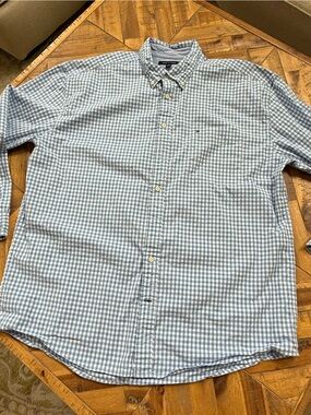 Tommy Hilfiger Blue and White Gingham Button-Down Shirt